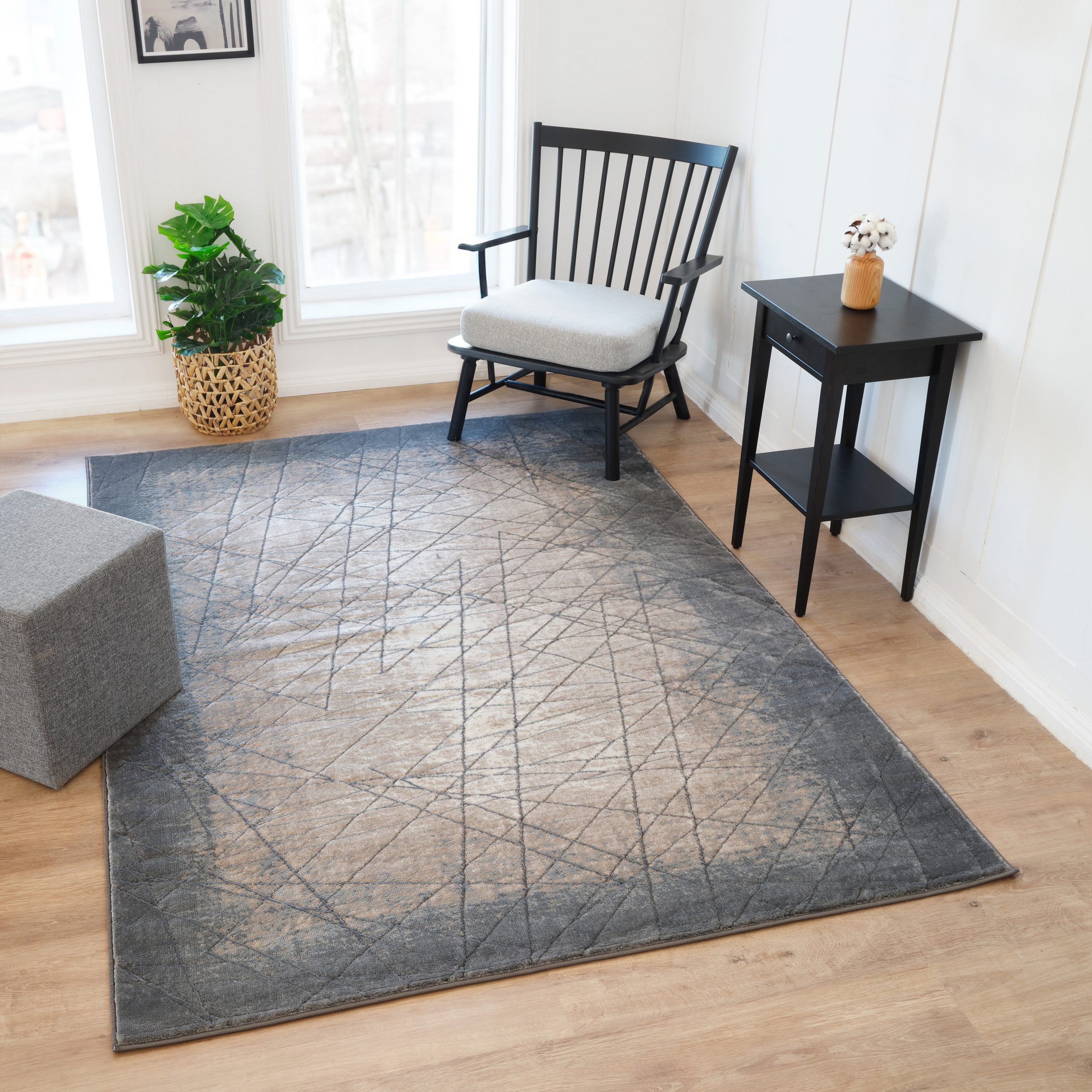 Beige Silver Grey Modern Faded Distressed Sketch Design Rug Soft Quality Lounge Area Rugs