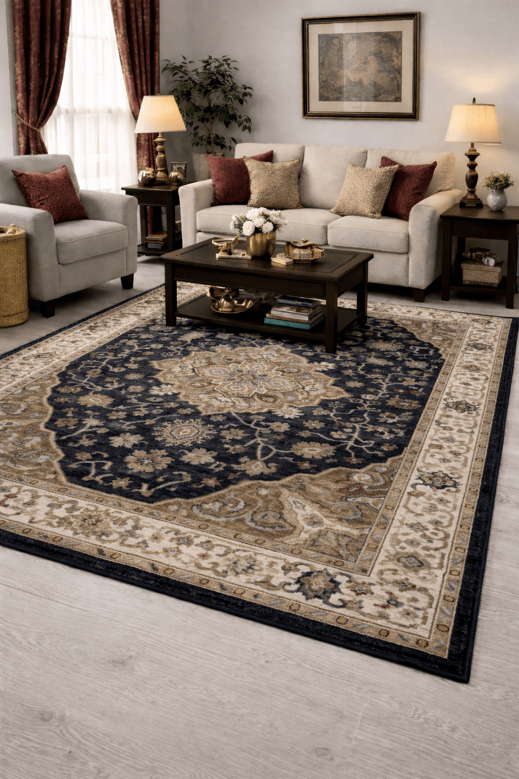 NAVY MEDALLION - Rugs Superstore