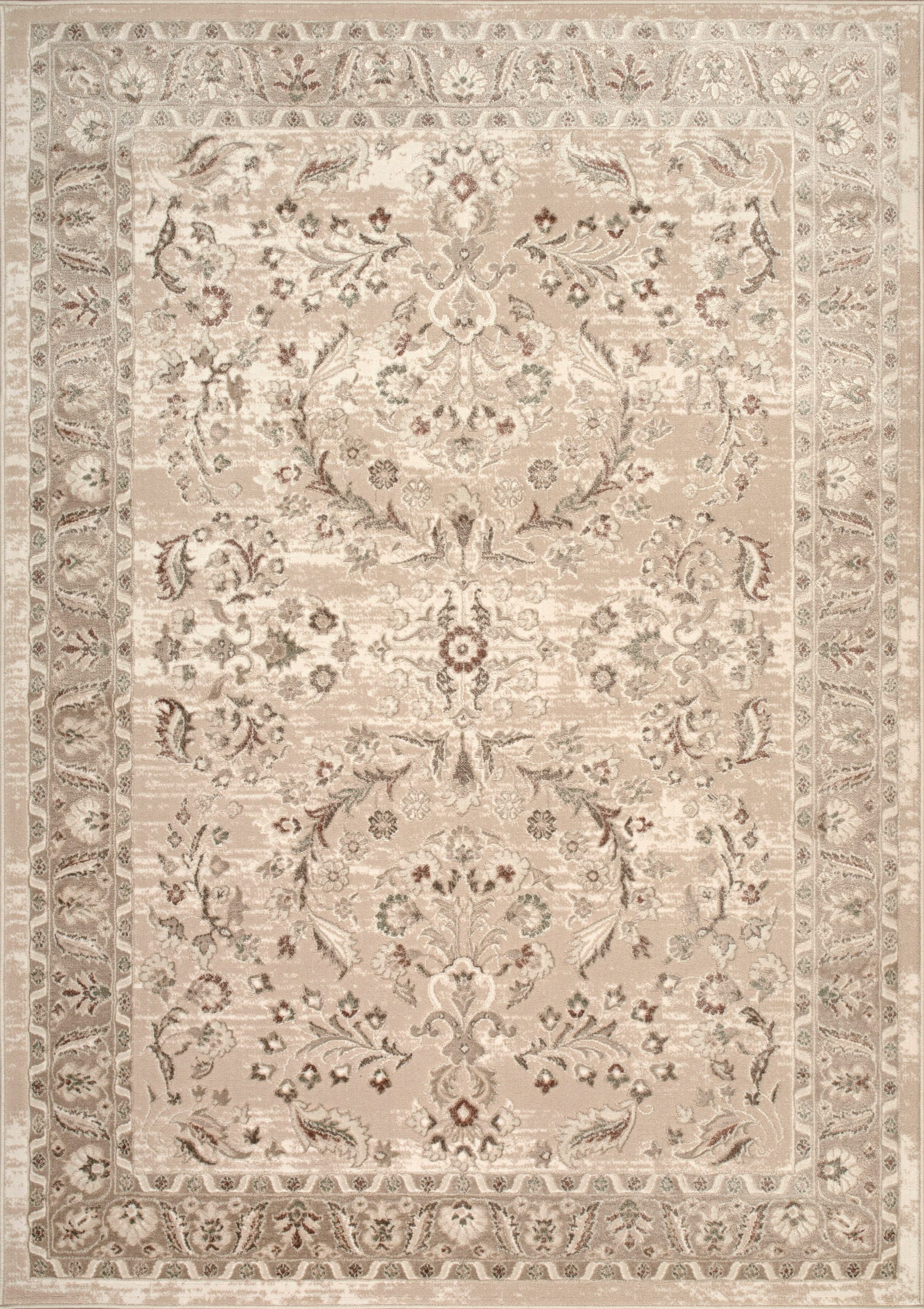 Regency Traditional Beige Floral Area Rug
